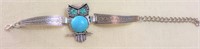 Boho style turquoise owl bracelet