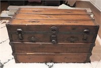 Vintage wooden storage trunk