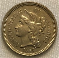 1865 Nickel Three-Cent Piece