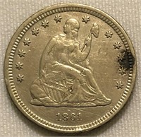 1861 Seated Liberty Quarter