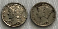 1925-P & 1925-D Mercury Dimes