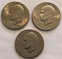 1973-P, 1973-D & 1973-S Eisenhower Dollars