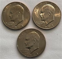 1973-P, 1973-D & 1973-S Eisenhower Dollars