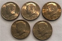(5) 1980-D Kennedy Half-Dollars