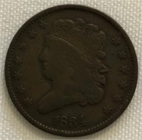 1834 Head Half Cent