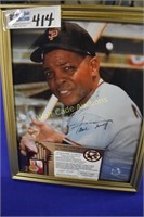 Willie Mays Signed Photo  Framed 8x10 Display