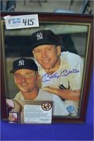 Mickey Mantle Signed Photo Framed Display 8x10