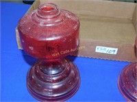Oil Lamp Bases (Red) - Lot of 2
