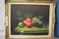 Framed Art Fruit Themed Approx. 21"x25" Inventory