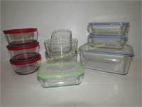 Glass Food Storage Dishes, 3 Missing Lids
