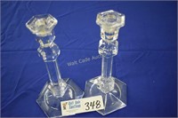 Candle Sticks Crystal Set of 2 Approx. 9" Tall