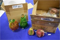 Blown Glass Fruit Lot New In Boxes and Beaded