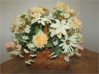 Faux Flower Arrangement in Basket