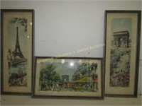 Vintage Paris Artwork x3