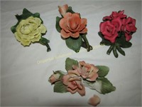Capodimonte Porcelain Flowers - Peach, Yellow, Cor