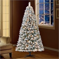 Holiday Time Flocked Pine Christmas Tree 6.5 ft