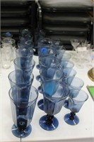 SELECTION OF BLUE LENOX GLASSES