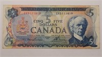 Retired Five Dollar Canada Bank Note