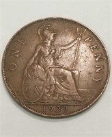 1929, GREAT BRITAIN, GEORGE V - ONE PENNY