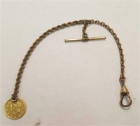 1853 GOLD COIN WATCH FOB