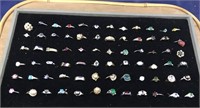 Tray of 72 Gold/Silver Tone Costume Rings