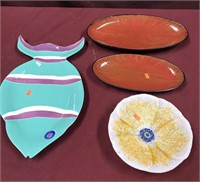 Fish Plate, Art Glass,  Dishes