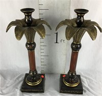 Pair Ornate Candleholders