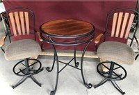 Bistro Table with Two Swivel Chairs