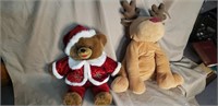 Christmas Stuffed Bear and Reindeer