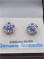 Genuine Tanzanite "Star" Earrings-New