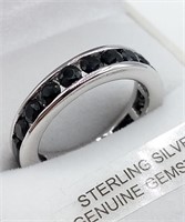 Genuine Black Spinel Infinity Band-New