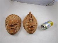 2 Petits Masques Ethniques Indonésiens