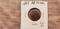 1869 Three Cent Nickel