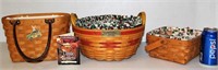 3 Longaberger Handwoven Baskets