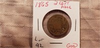 1865 Two Cent Piece G