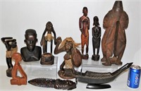 Wooden Hand Carved African Decor Lot