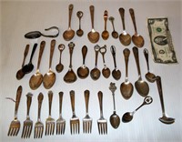 Misc Silverware, Plated & Collector Spoons
