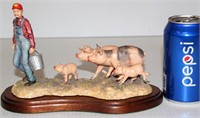 Lowell Davis "Sooieee" Figurine Farmer Pigs Schmid