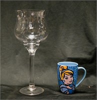 TINKERBELL COFFEE MUG & LARGE GLASS VASE