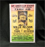 WILLIE NELSON CONCERT POSTER 1985 - reproduction