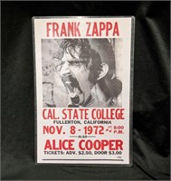 FRANK ZAPPA CONCERT POSTER 1972 - reproduction