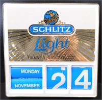 Schlitz Light Beer Sign w/ Manual Dates -