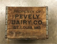 Pevely Dairy Co.  St. Louis, Mo Wooden Crate