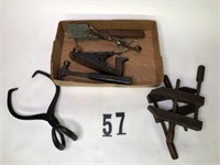 Old Wooden Clamps, Ice Prongs, Planner, etc.
