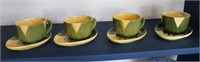 Lot of 4 Shawnee Corn King cups/saucers