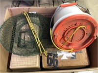 Fishing Bucket, Net, Tackle Box, Etc..