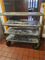 Cart w/ 4 shelves on casters