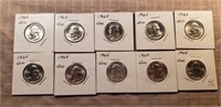 10-1964 Washington Silver Quarters