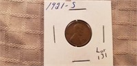 1921S Wheat Cent