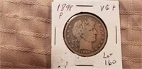 1898 Barber Half Dollar VG